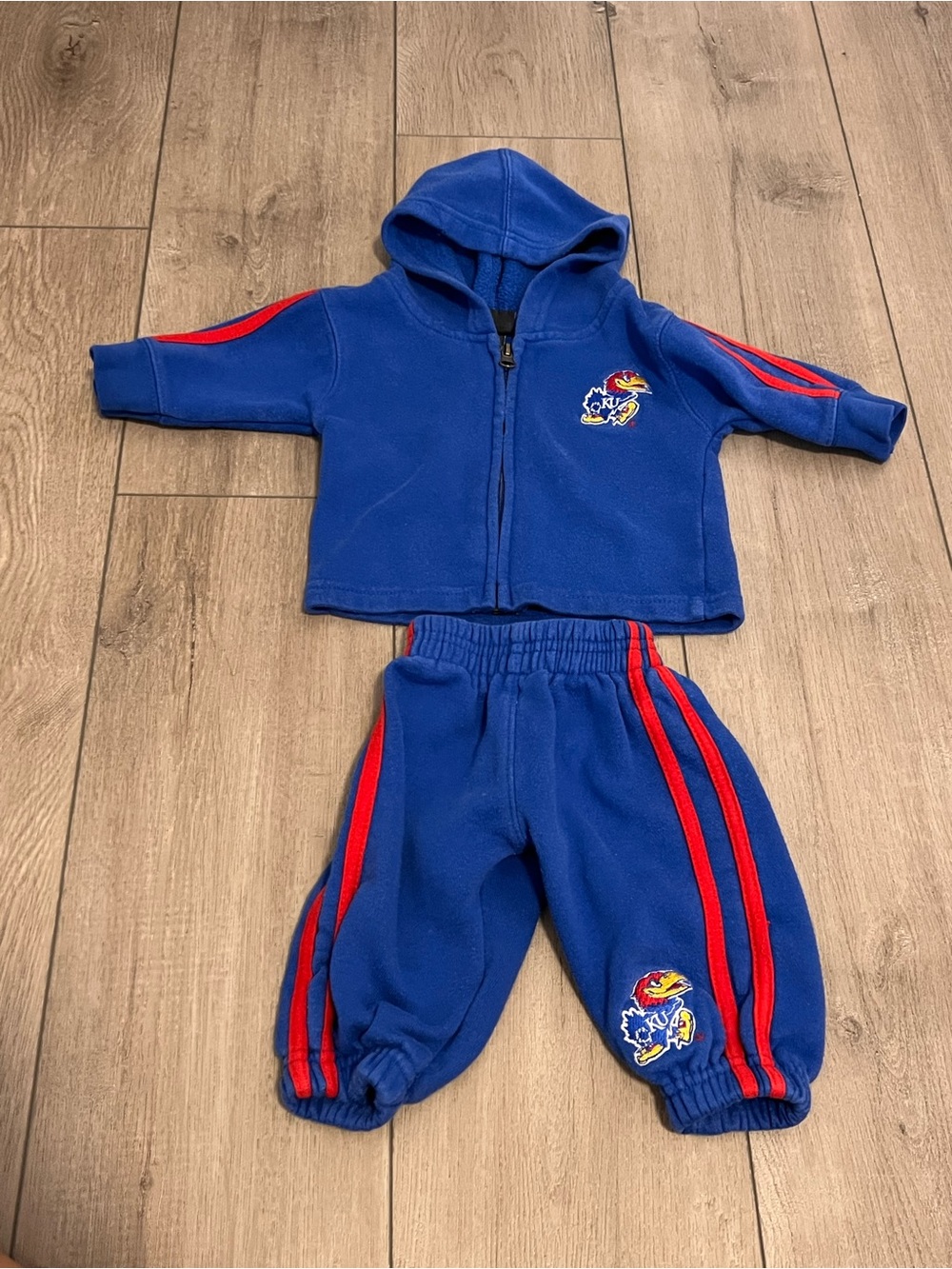 Pro Edge Blue & Red Kids Fleece Jogger Set 0-3M